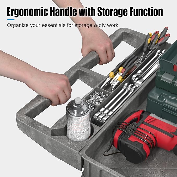 Heavy-Duty Utility Cart Tool Cart, Extra Large Rolling Carts - Image 4