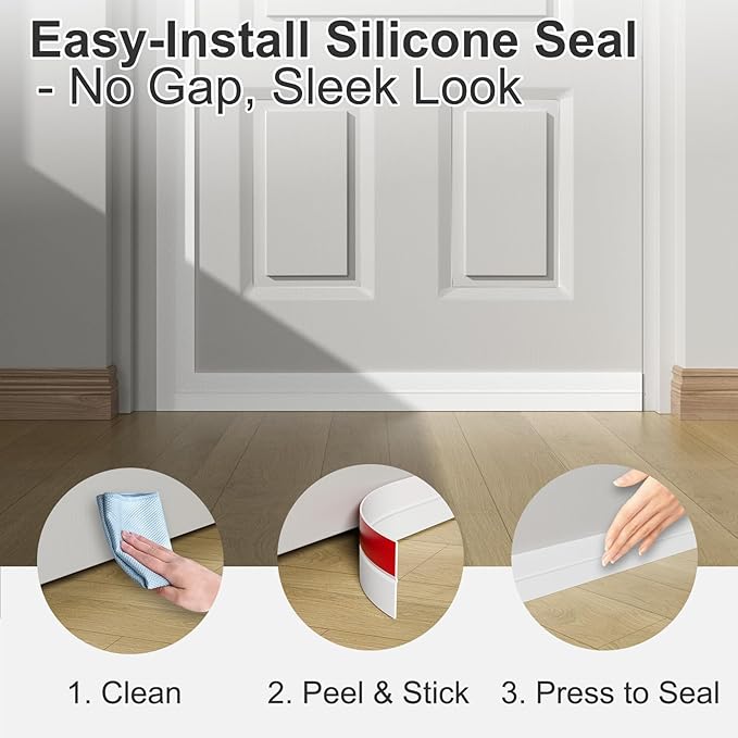 Heavy-Duty 20 ft x 1 in Weather Stripping, Door Draft Stopper Silicone Seal - Image 5