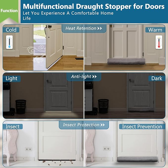 Triangular Under Door Draft Stopper 38 inch Heavy Duty Door Draft Blocker - Image 6