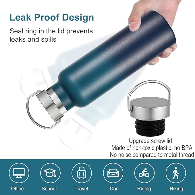 Neihepal 20 oz Insulated Water Bottles Bulk 4 Pack, Stainless Steel Double Wall - Image 4