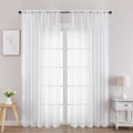 Chyhomenyc White Sheer Curtains 84 Inches Long 2 Panels, Light Filtering White by Chyhomenyc