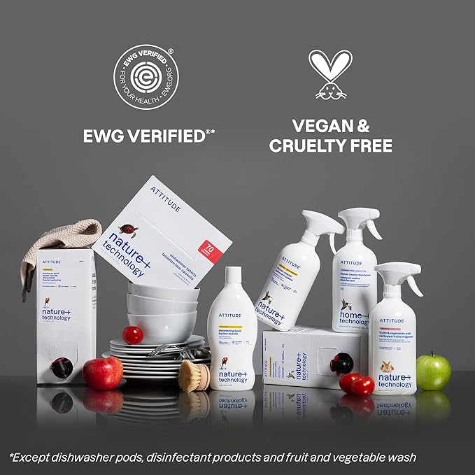 ATTITUDE Dish Soap, EWG Verified, Plant-Based & Vegan Dishwashing Liquid - Image 6