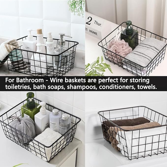 5 Pack Wire Storage Baskets, Premium Pantry Baskets - Image 5