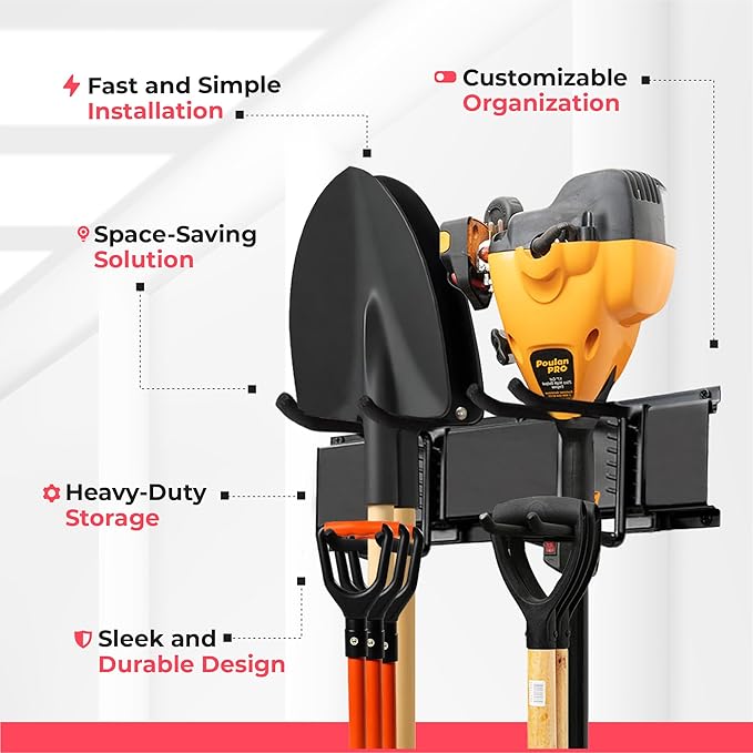 Garage Wall Organizer | 80" Heavy-Duty Tool Storage Rack | Adjustable - Image 2