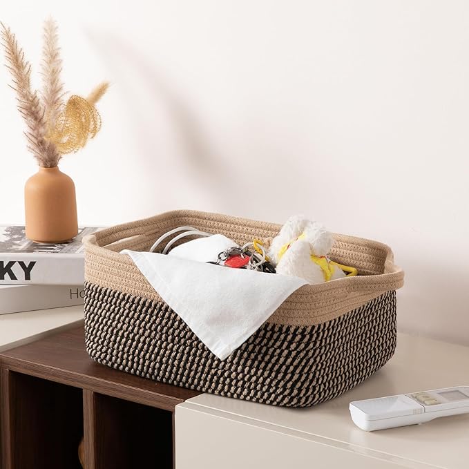 OIAHOMY 3 Pack Storage Baskets for Organizing, Woven Cotton Rope Basket for - Image 6