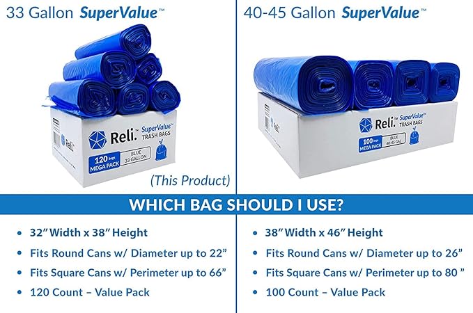 Reli. SuperValue 33 Gallon Recycling Bags Made in the USA - Image 8