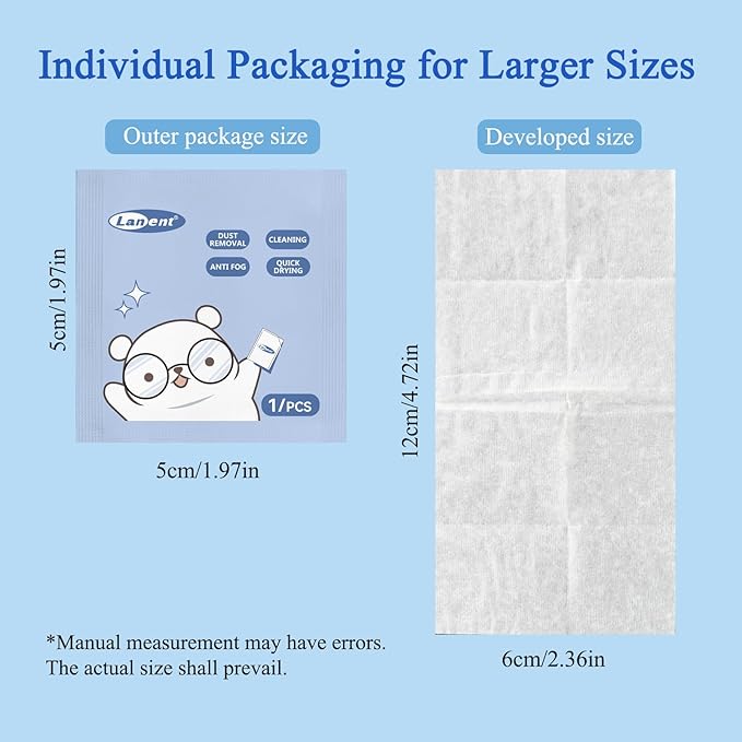 （200 PCS) Anti-Fog Lens Wipes Pre-Moistened Anti-Fog Wipes| Glasses Cleaner - Image 2
