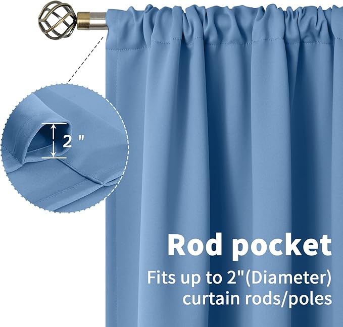BGment Denim Blue Curtains 84 Inches Length - Image 5