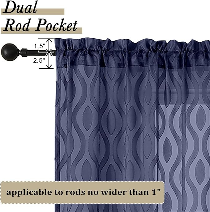 Aiyufeng Navy Blue Curtains - Image 4