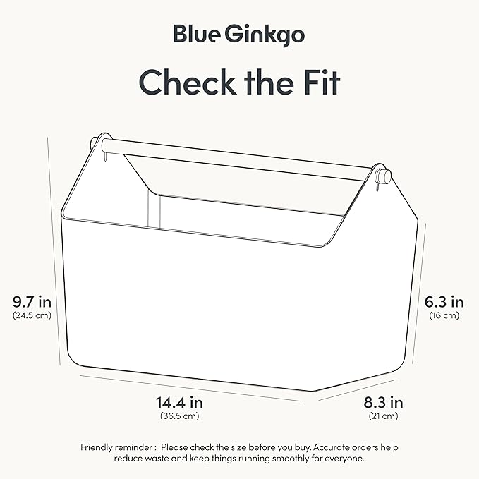 BLUE GINKGO Large Storage Basket – Plastic Caddy - Image 2