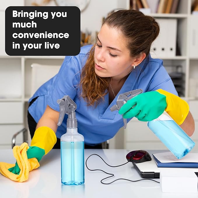 Eccliy 12 Pcs 16 Oz Plastic Spray Bottle, Adjustable Empty Reusable Sprayer - Image 4