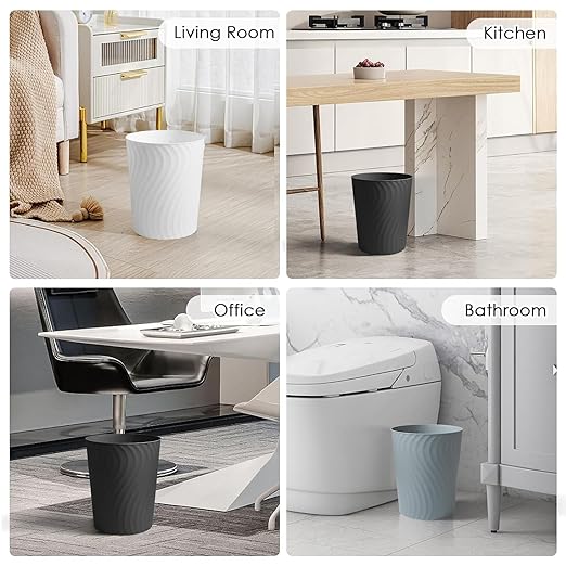 YGJT Small Trash Can, 3 Pack 1.8 Gallons Bathroom Trash Can Waste Basket - Image 2