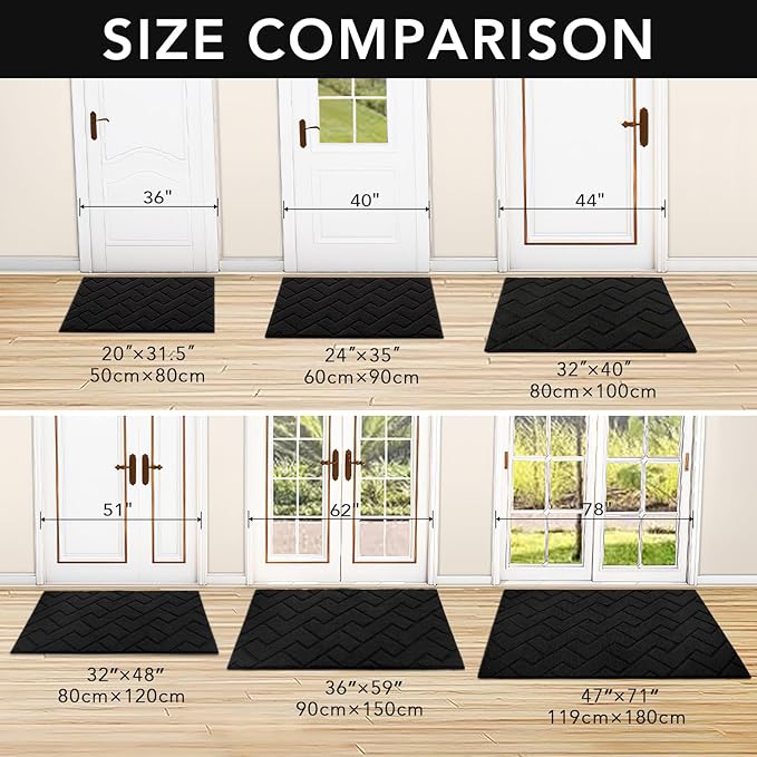 hicorfe Front Door Mat Outside Entrance, Stain and Fade Resistant, Non Slip - Image 5