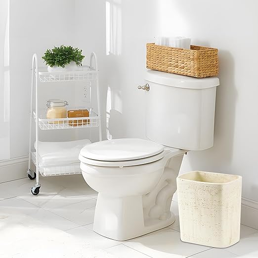 Polytree Natural Travertine Textures Bathroom Trash Can 1.8 Gallon Small - Image 7