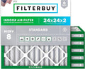 Filterbuy 24x24x2 Air Filter MERV 8 Dust Defense Replacement, Electrostatic by Filterbuy