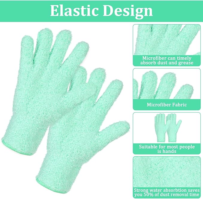 Ouligay Microfiber Gloves for Plant Dusting, Reusable Washable Micro Fiber - Image 4