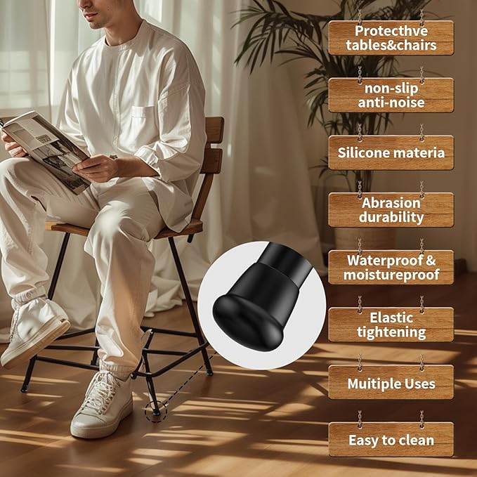 0.75 Inch Heavy Duty Rubber Chair Leg Caps - Image 5
