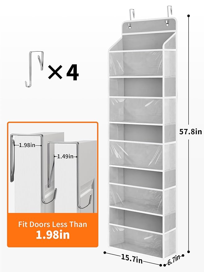 JARLINK 2 Pack Toy Stuffed Animal Storage, Over The Door Organizer W/Clear View - Image 2