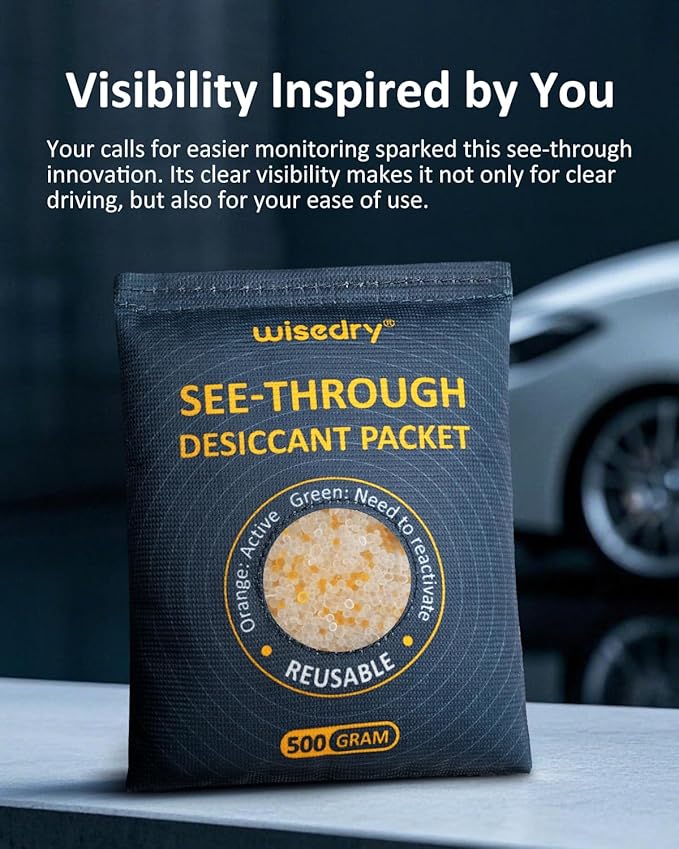 wisedry 4 x 500 Gram See-Through Silica Gel Packets, Color-Indicating Desiccant - Image 4