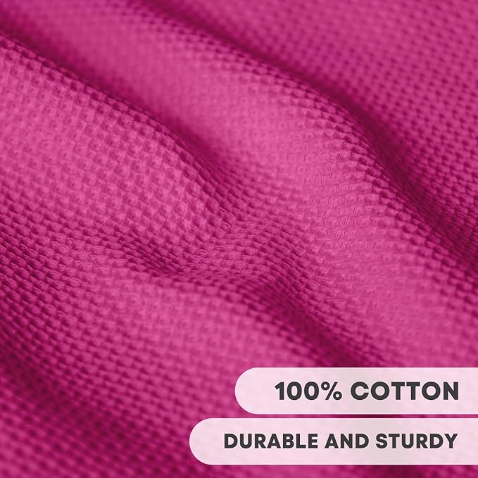 Artoid Mode 100% Cotton Rose Red Waffle Weave Kitchen Dish Cloths, 12x12 Inch - Image 2