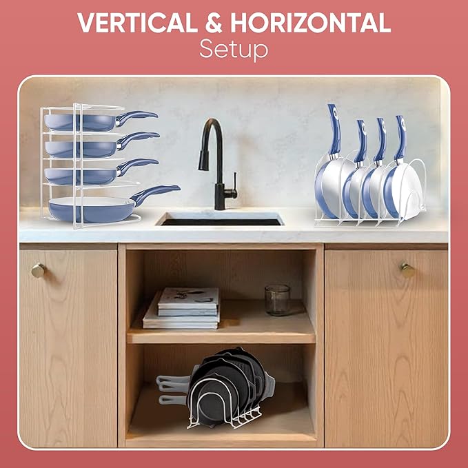 Heavy-Duty Pots and Pans Organizer | 5-Tier Cookware & Lid Storage Rack | - Image 7