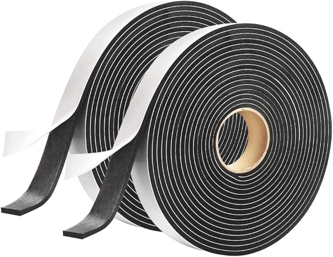 2 Rolls Foam Seal Tape for Door Window Seal Insulation, 3/4in Wx1/8in T by YIJUHOU