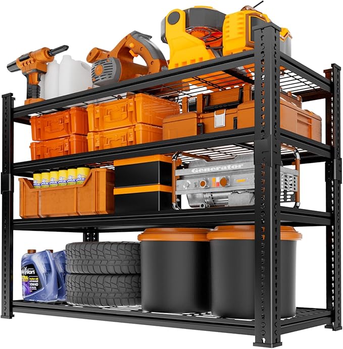 Storage Shelves Heavy Duty 4 PCS, 4-tier Adjustable Metal Industrial Utility - Image 7
