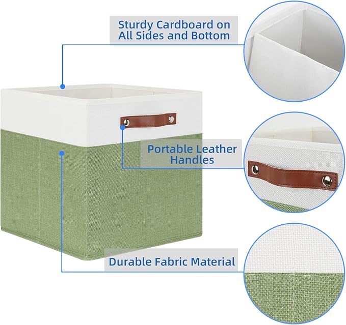 Temary 13 Inch Cube Storage Bin 4 Pack Fabric Storage Cubes Fabric Storage Bin - Image 3