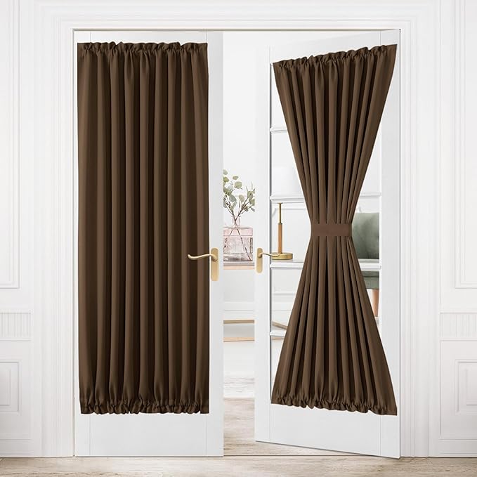 DWCN French Door Curtains – Rod Pocket Thermal Blackout Curtain by DWCN