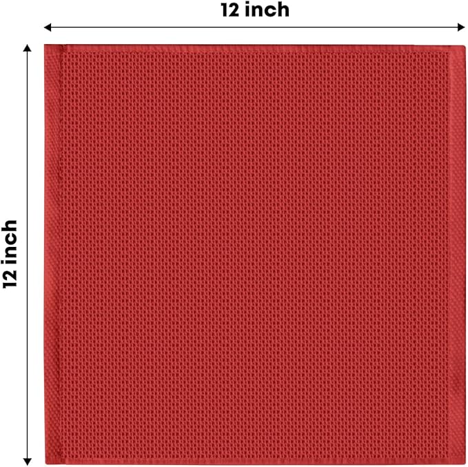 Artoid Mode 100% Cotton Dark Red Waffle Weave Kitchen Dish Cloths, 12x12 Inch - Image 6