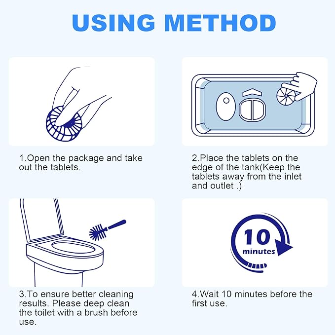 CHMI 100 Pack Toilet Bowl Cleaner Tablets, Long-lasting Bathroom Toilet Tank - Image 7