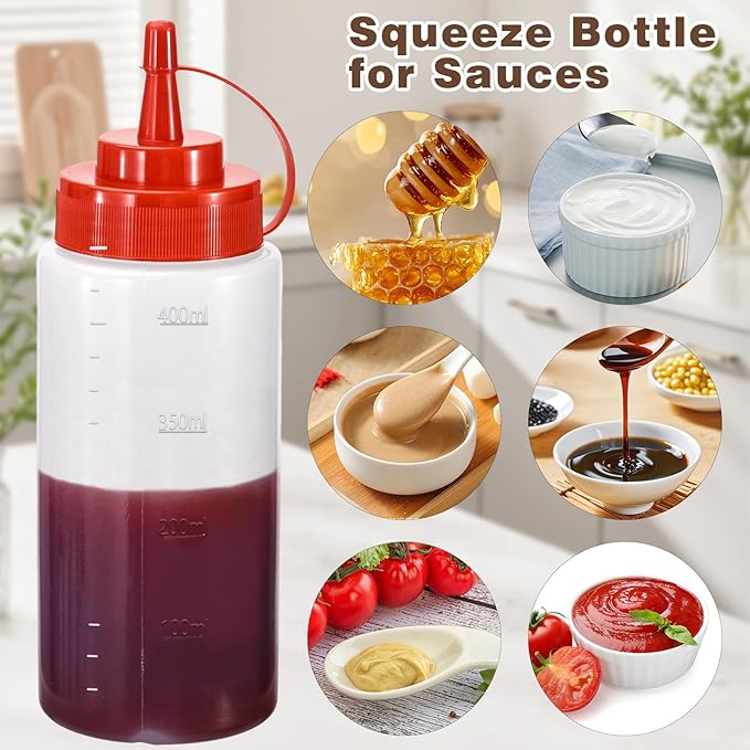 Condiment Squeeze Bottles Ketchup Dispenser, 6 Pack 16oz Squeeze Bottles - Image 5