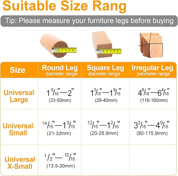 CHUNZEXI 16 Pack Chair Leg Floor Protectors - Image 2
