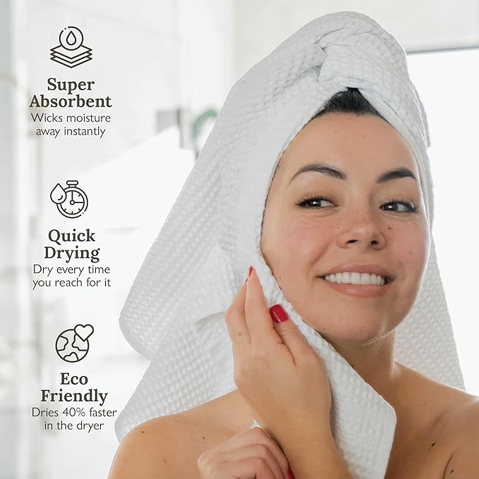 GILDEN TREE Waffle Bath Sheet Large Bath Towels Quick Dry Thin Body Towels - Image 4