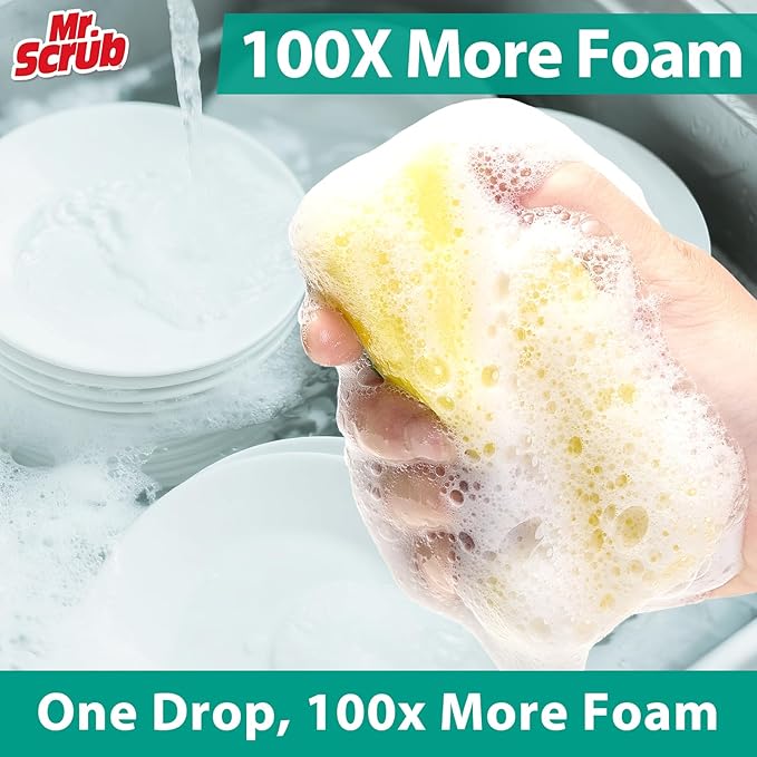 Sponges Kitchen Scrub Dish Sponge Scouring Pad, 24 Pack Cleaning Brush Scrubber - Image 4