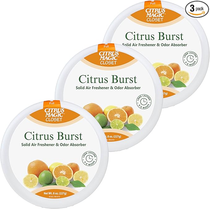 Citrus Magic For Closets Odor Absorbing Solid Air Freshener, Citrus Burst by CitrusMagic