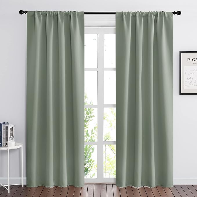 RYB HOME Green Blackout Living Room Curtains by RYBHOME
