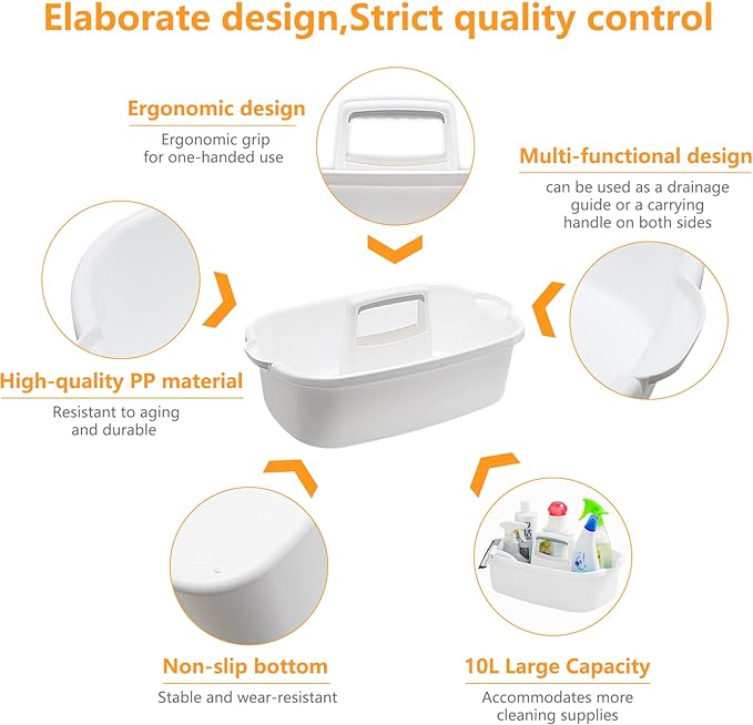 2 Pack Multi-Purpose Plastic Cleaning Caddy - Image 3