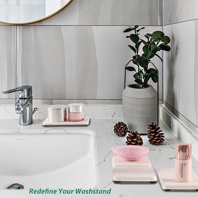 Set of 4 Water Absorbent Diatomite Coasters, Diatomaceous Earth Kitchen Soap - Image 7