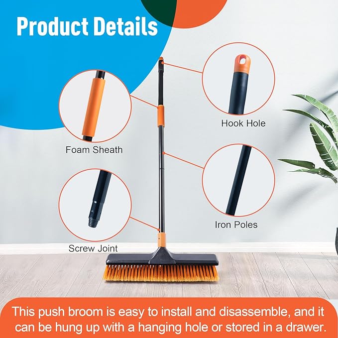 18" Push Broom Outdoor for Floor Cleaning - Image 6