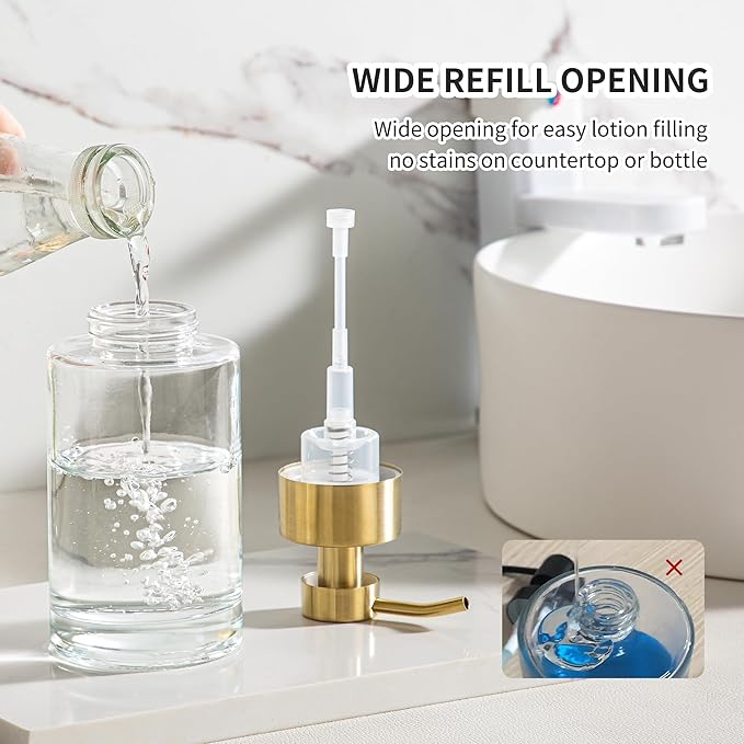 Enra Foam Soap Dispenser, 12oz Thick Glass Bathroom Soap Dispenser - Image 2