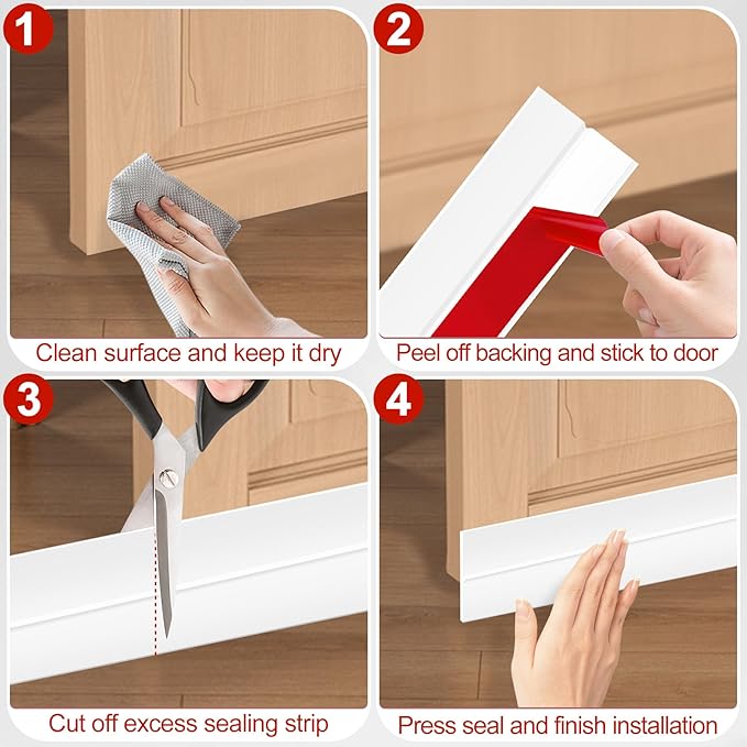 MYFAMIREA Door Weather Stripping 1IN x 20FT Door Draft Stopper Seal Tape - Image 5