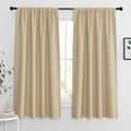 RYB HOME Curtains for Bedroom 63 inches Long, W 34 x L 63, Biscotti Beige by RYBHOME
