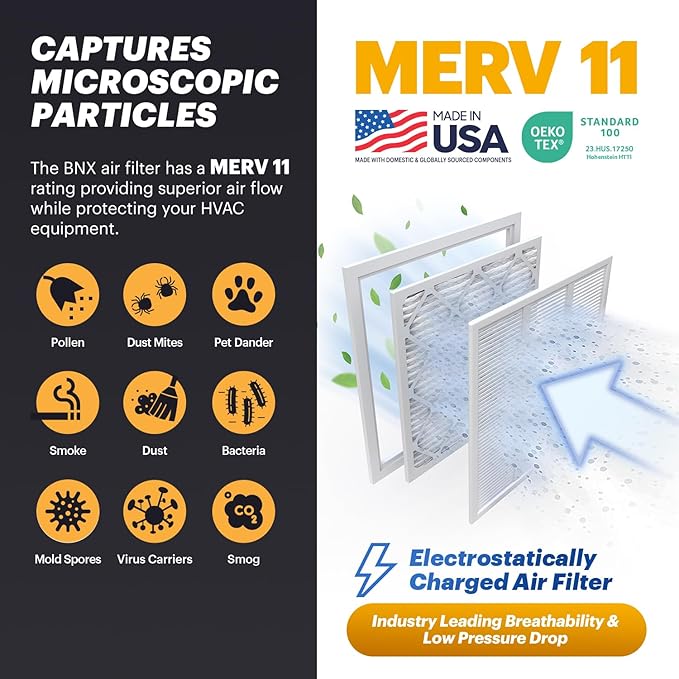 BNX TruFilter 16x16x1 Air Filter MERV 11 - Image 3
