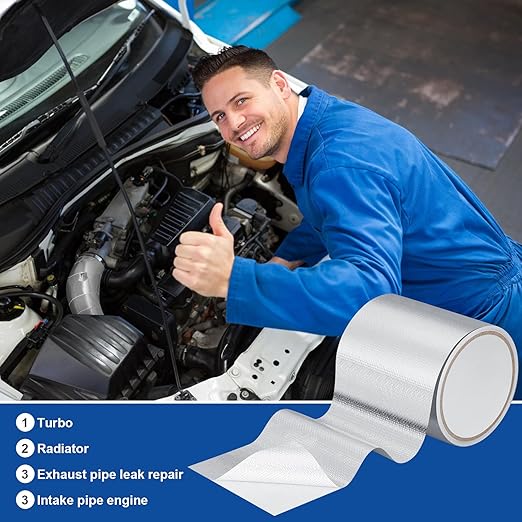 Zonon 2 Rolls Aluminum Foil Tape Heat Shield Tape Barrier Adhesive Reflective - Image 5