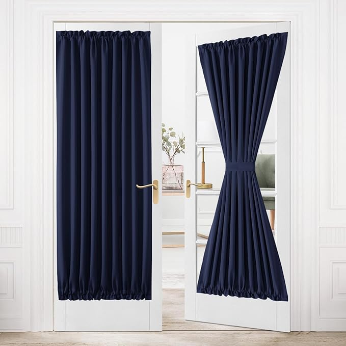 DWCN French Door Curtains Rod Pocket Thermal Blackout Curtain by DWCN