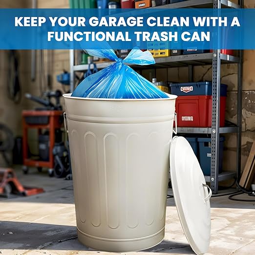 Plexon 13-Gallon Galvanized Steel Round Trash Can - Image 4