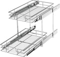 LOVMOR 2 Tier Individual Pull Out Cabinet Organizer 11½" W x 21½" D, Slide Out by LOVMOR