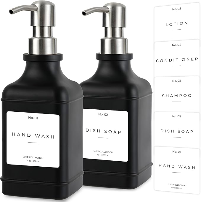 Emerson Essentials Soap Dispenser, Dish Soap Dispenser, Soap Bottle Bathroom Set by Emerson+Essentials