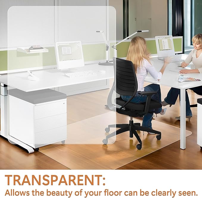 Office Chair Mat for Hardwood Floor- 46" x 60" Clear Desk Computer Chair Mat - Image 6
